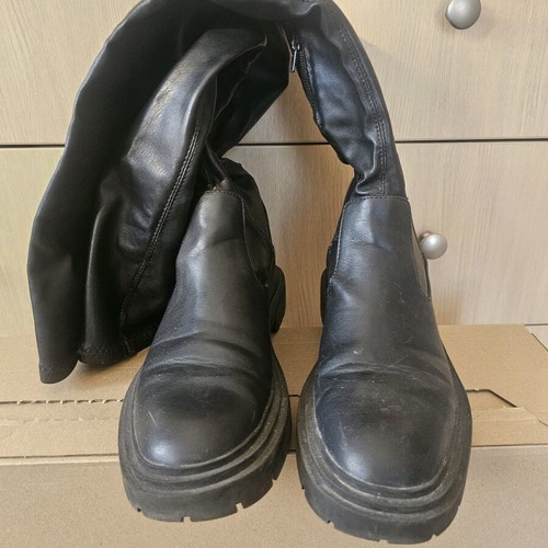Zara over the knee boots used, black, size 39