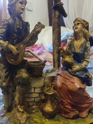 Vintage Italian Capodimonte statue by A. Belcari, used