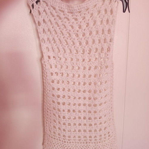 Handmade knitted beach dress for girls 3-4 years, like new, white