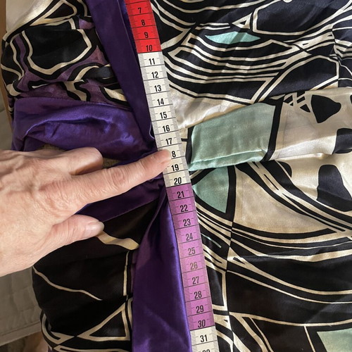 Mini silk cocktail dress used, multicolor purple shades