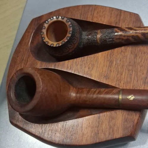 Savinelli and Handmade Tobacco Pipes with Wooden Stand, new