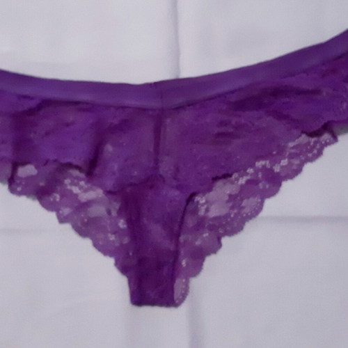 Zara Brazilian lace panties, purple, large, new