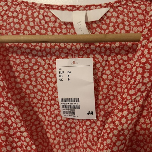 H&M playsuit, size S, red and white
