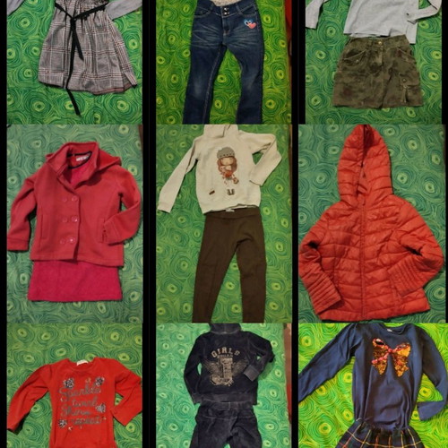 Girls' clothes used, set of 17 pieces, ages 5-8, Benetton
