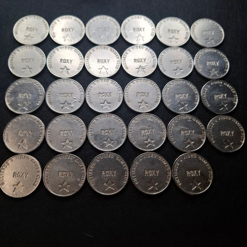 Metal tokens used, pack of 29, for video games and billiards