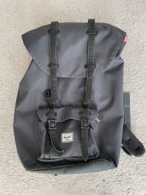 Herschel backpack used with leather straps