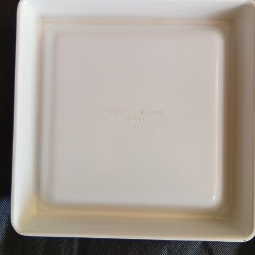 Budweiser ashtray used vintage melamine square 18x18 cm