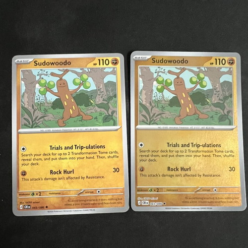 Sudowoodo Pokemon Cards like new, 2 cards including Reverse Holo