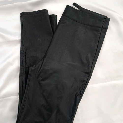 Stradivarius women's black leather-look pants M like new with minimal wear
