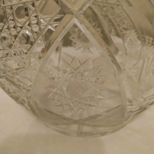 Glass vintage fondue bowl like new, basket-shaped