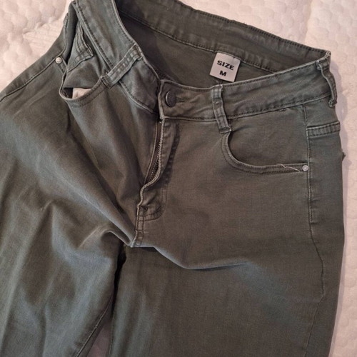 Olive women's fabric pants like new, size M