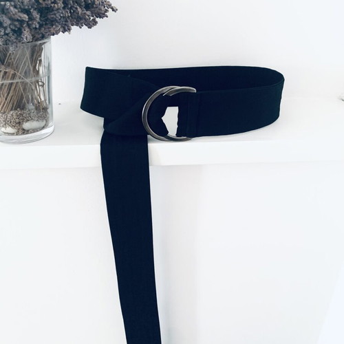 Stelios Koudounaris Adjustable Waist Belt Black New