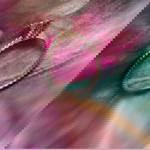 Сребърен пръстен с камък като нов, 3гр, 18мм