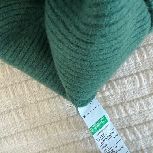 Benetton baby wool hat like new, green, 0-1 years