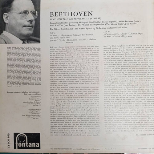 Beethoven Symphony No. 9 LP like new