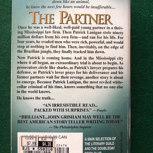 The Partner John Grisham used, paperback