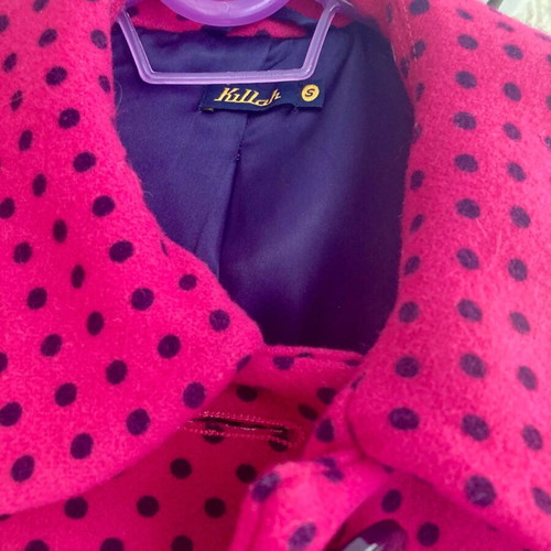 Light fuchsia polka dot coat Killah small new