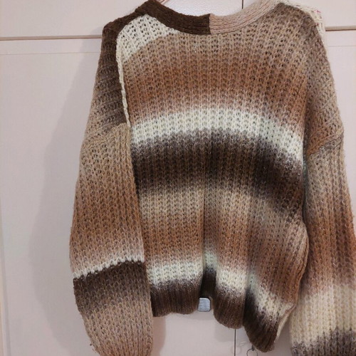 Stradivarius knitted brown cardigan like new with ombre patterns