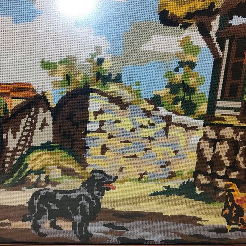 Vintage Handmade Embroidered Frame 1970 like new