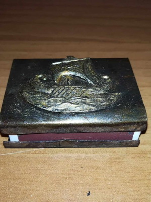 Matchbox case used with Argo embossed metal design