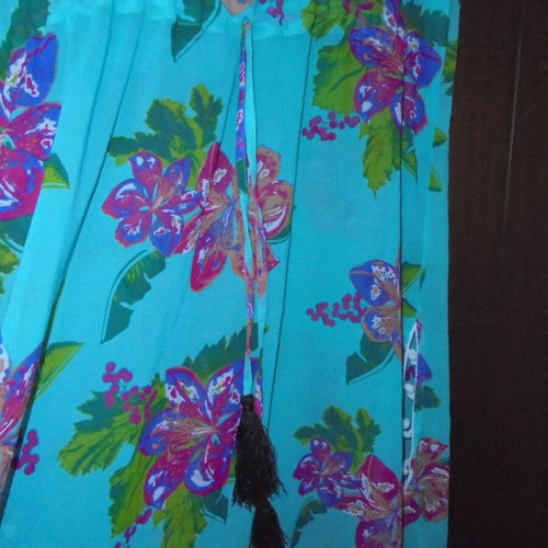 Boho style long beach kaftani turquoise with flowers new
