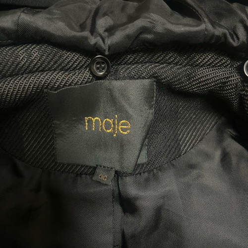 Maje coat new with belt and removable hood multicolor