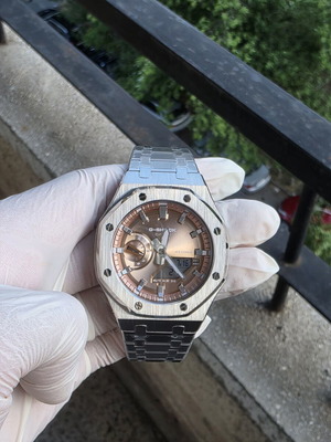 Casio G-Shock GA-2100 MOD men's watch new, gold and silver