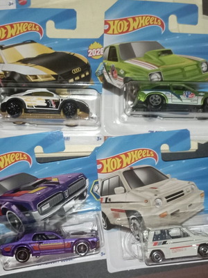 Hot Wheels σετ 4 αυτοκινήτων: '76 Chevy Chevette, 2019 Audi TT Safari, '85 Honda City Turbo II, '68 Mercury Cougar, σφραγισμένα στο κουτί τους