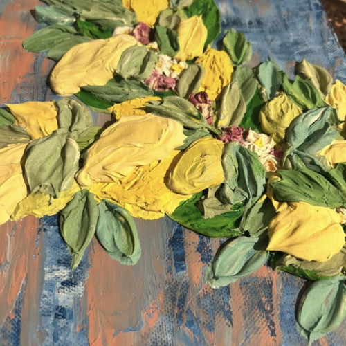 Painting with lemons new, 3D handmade artwork