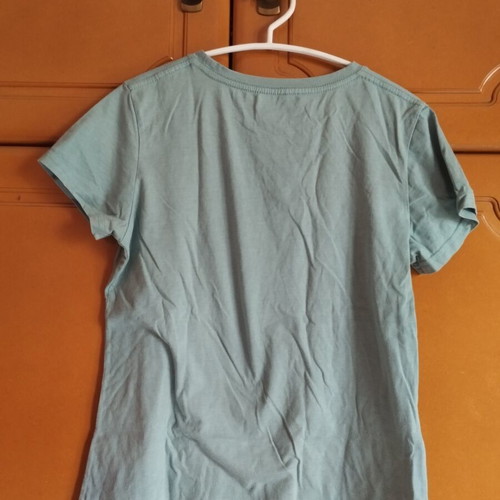 Shein short-sleeve shirt used, blue with colorful print, size M