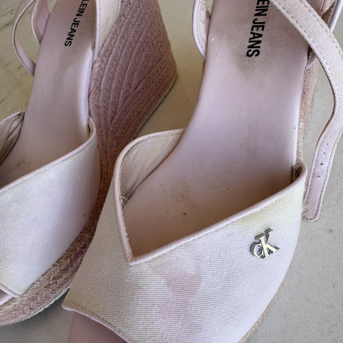 Calvin Klein Pink Wedge Sandals with CK Logo, size 41