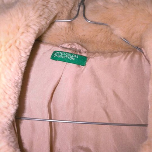 Teddy Bear Coat used, beige, size M Benetton