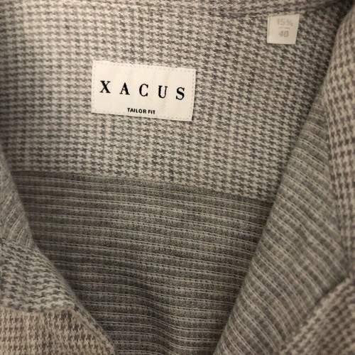 Xacus tailor fit men's jersey cotton shirt gray white like new