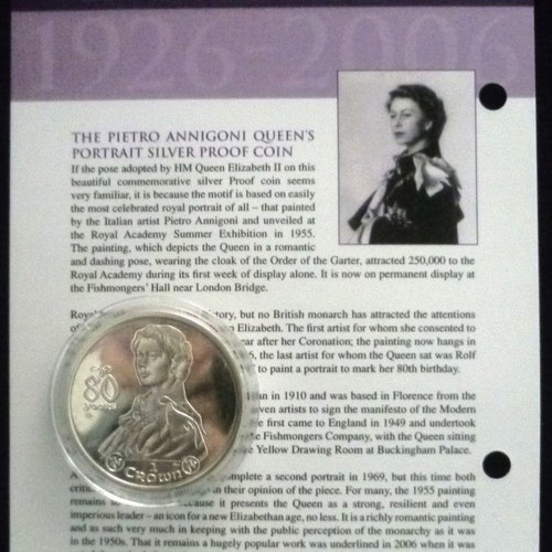 Isle of Man 2006 Elizabeth II 80th Birthday Silver Proof Silver Coin new