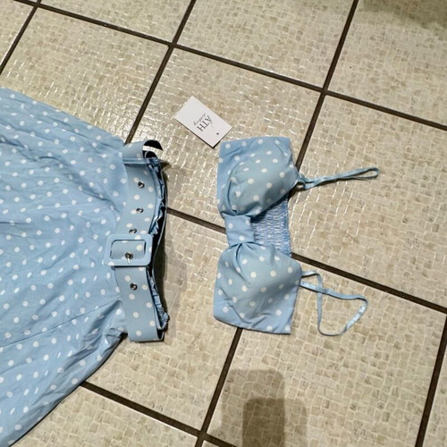 Skirt with top set new, size small, turquoise