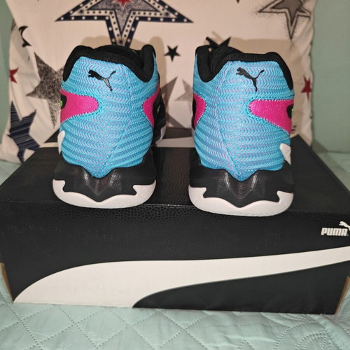 Puma Dagger basketball shoes new, black with fuchsia and blue details