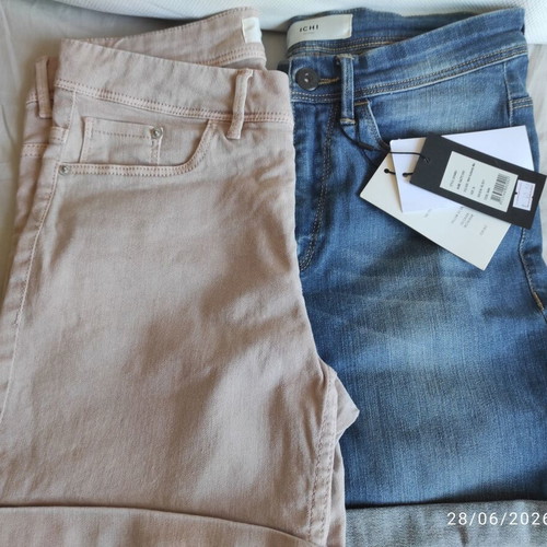 ICHI bermudas new, size S, blue and beige, pack of 2
