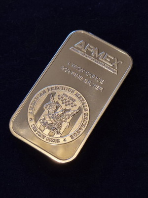 APMEX 1oz Silver Bar Replica new, decorative collectible
