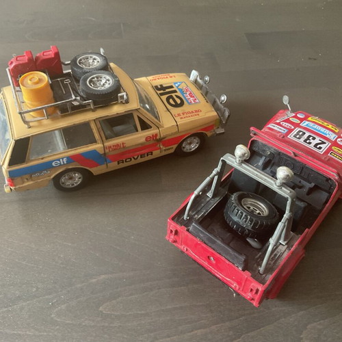 Burago metal toy cars Range Rover and Jeep CJ-7 used
