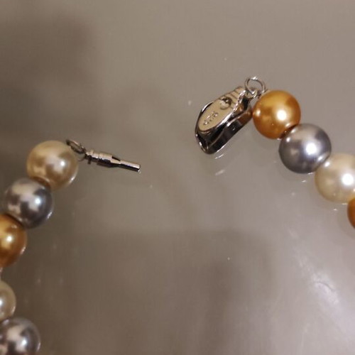 Necklaces with multicolored pearls new, set of two strands