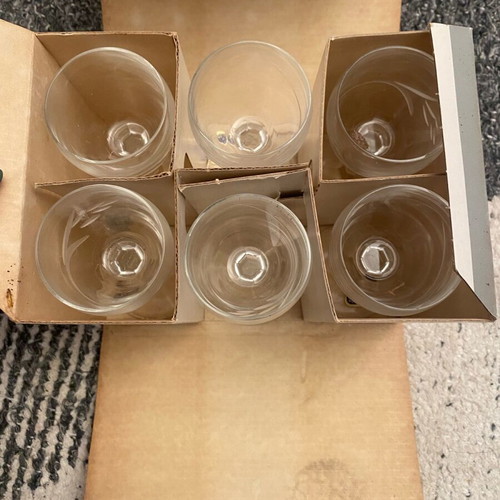 LR Lednicke Rovne Slovakia vintage crystal wine glasses set of 6, like new