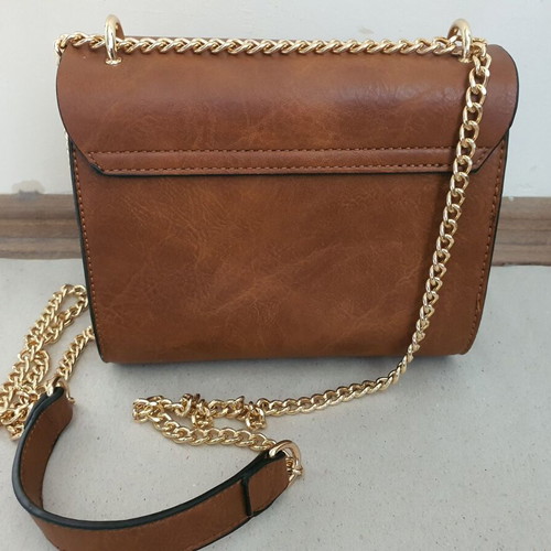 Francesca Rossi shoulder bag like new, brown with gold chain