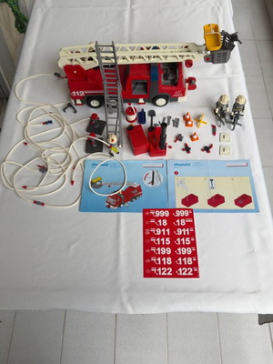 Playmobil Fire Truck 3182 and Fire Equipment 3179 like new