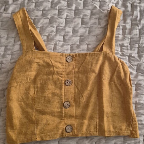 Set with mustard yellow shorts and top like new