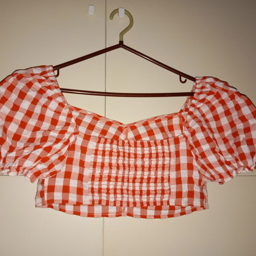 Monki crop top XL/XXL red and white like new