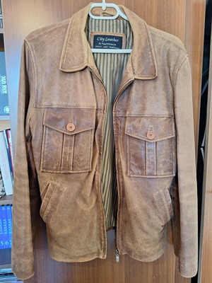 Leather jacket Italian Job used, size Large, brown