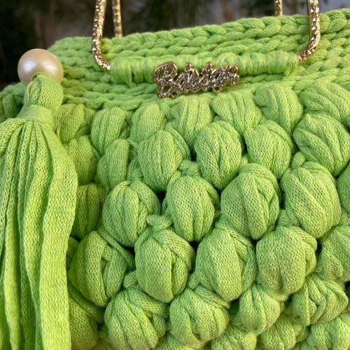 Handmade elegant handbag new, greenish color