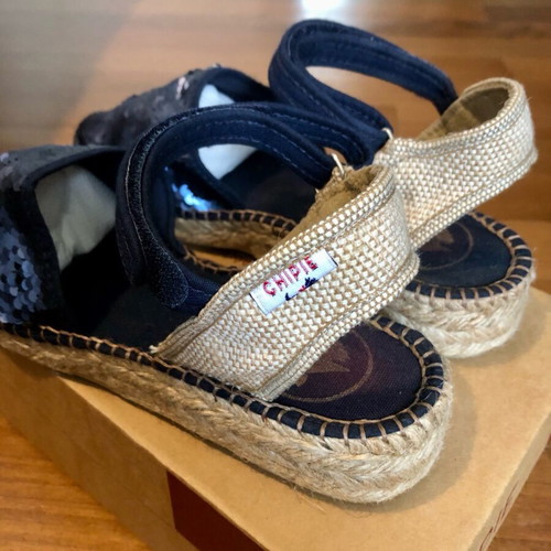 Chipie Blue Sequin Espadrilles Size EU 39 Like New with Box