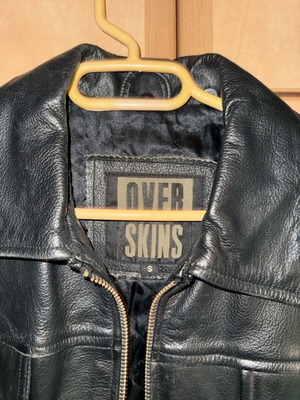 Authentic Over Skins leather jacket size S like new, black