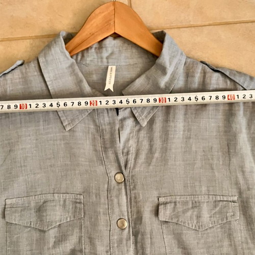 Marks & Spencer women's linen shirt tunic used, grey-blue